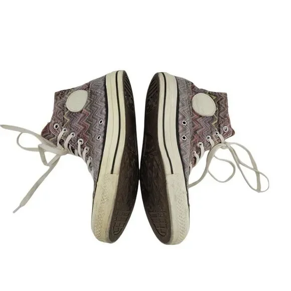 Missoni‎ Converse Chuck Taylor Hi Top Sneakers M 8 W 10 Purple Metallic Zigzag
